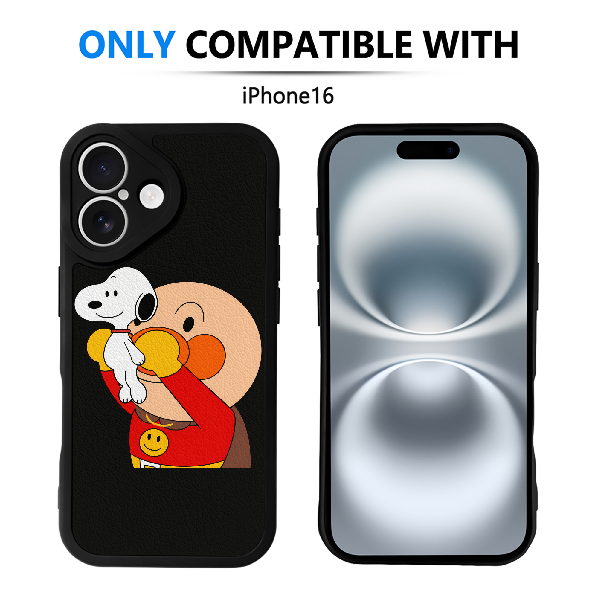 （画像用） アンパンマン Anpanman 【iPhone 16シリーズ対応】シリコンスマホケース（レザー調） 材質：シリコン